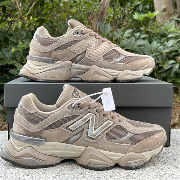 New Balance 9060 Brown Suede And Synthetic Sneakers - Picture 1 of 14